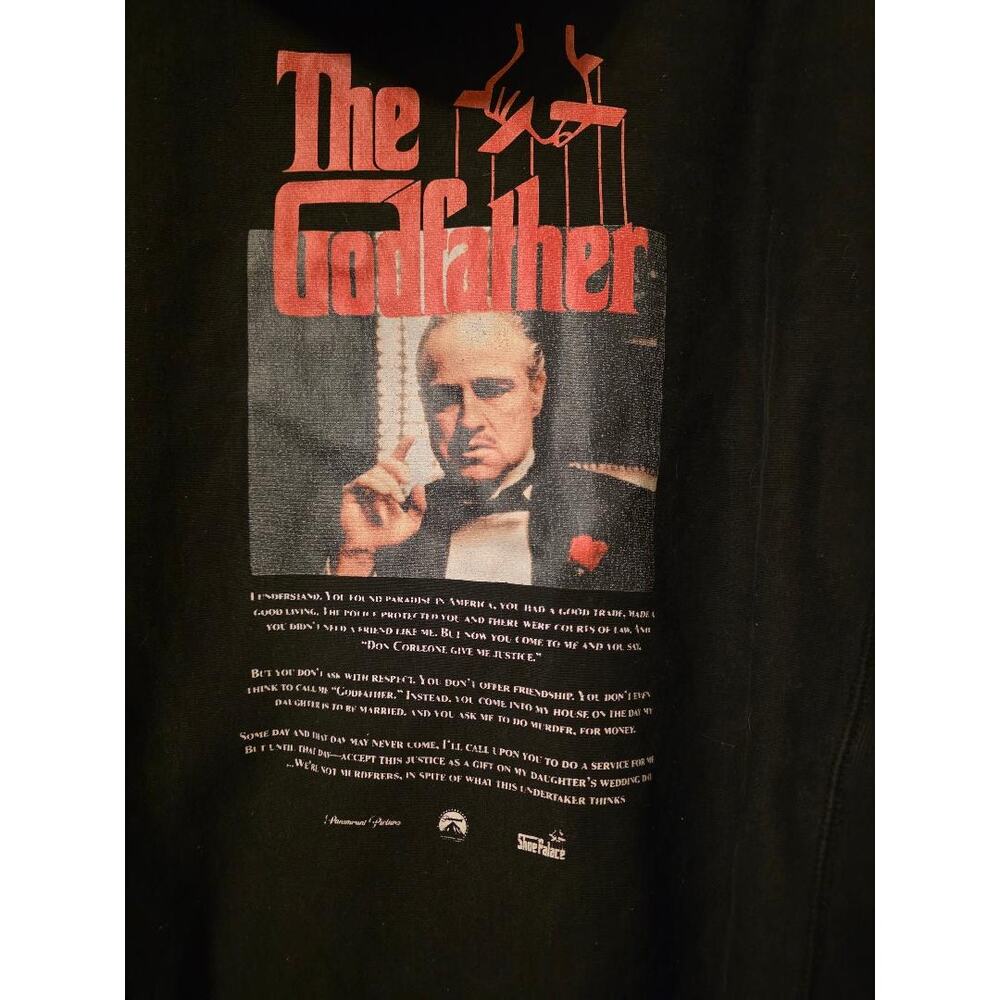 The Godfather Hoodie Black Graphic Movie Merch Streetwear Size M